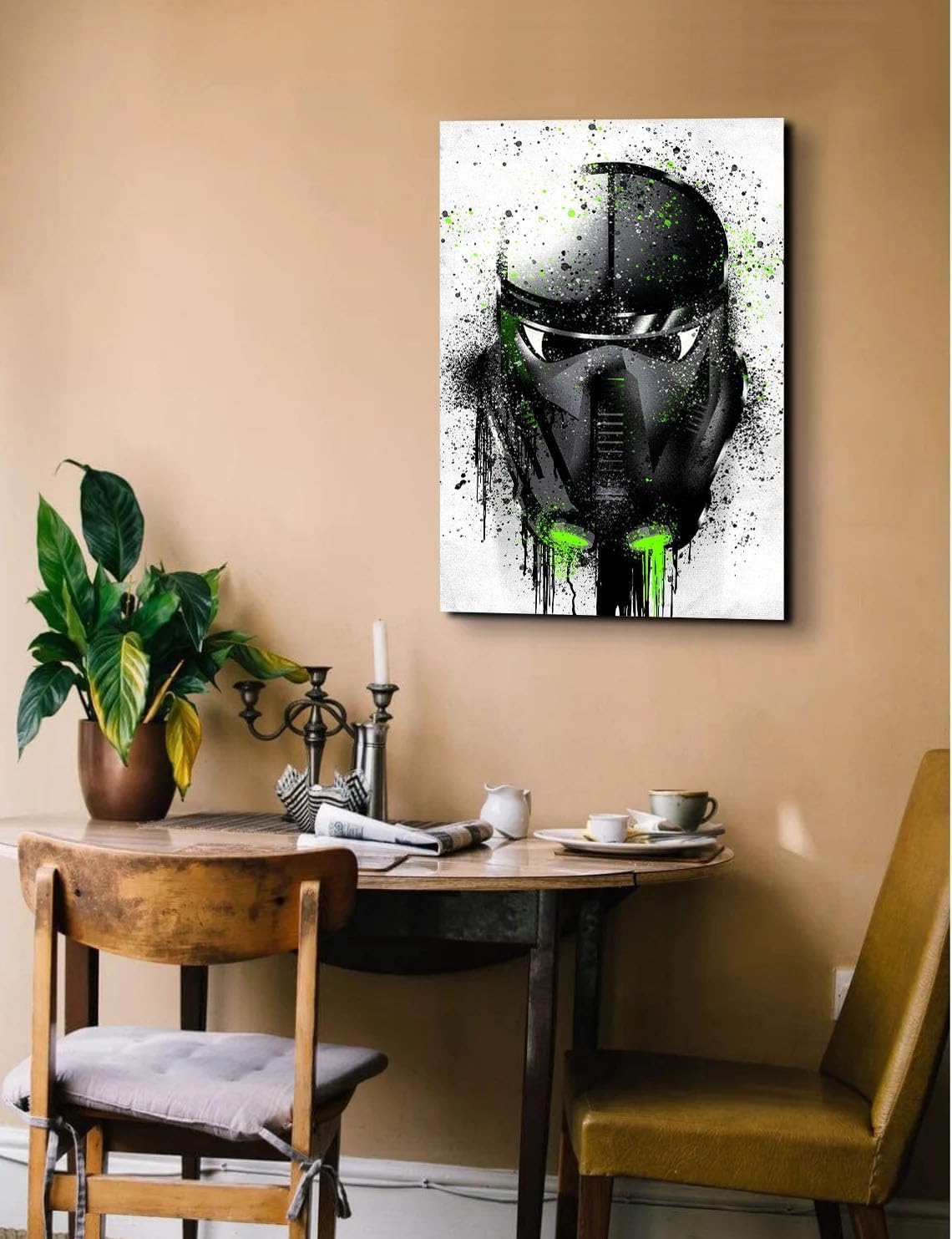 GADGETS WRAP Canvas Gallery Wrap Framed for Home Office Studio Living Room Decoration (14x22inch) - Death Trooper Graffitti