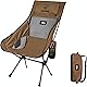 DesertFox アウトドアチェア 折りたたみ 枕付き 超軽量 【独自開発のカップホルダー】 【耐荷重150kg】 キャンプ椅子 コンパクト イス ハイバック 椅子 収納袋付属 お釣り 登山 携帯便利 0066