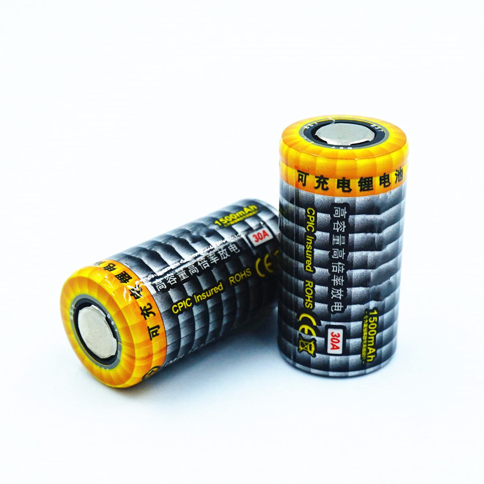 100% rechargeable lithium ion battery, 18350 3.7v 1500mah for e-cigarette, vape, mech mod and pipes, tools (18 * 35mm, 2pcs)