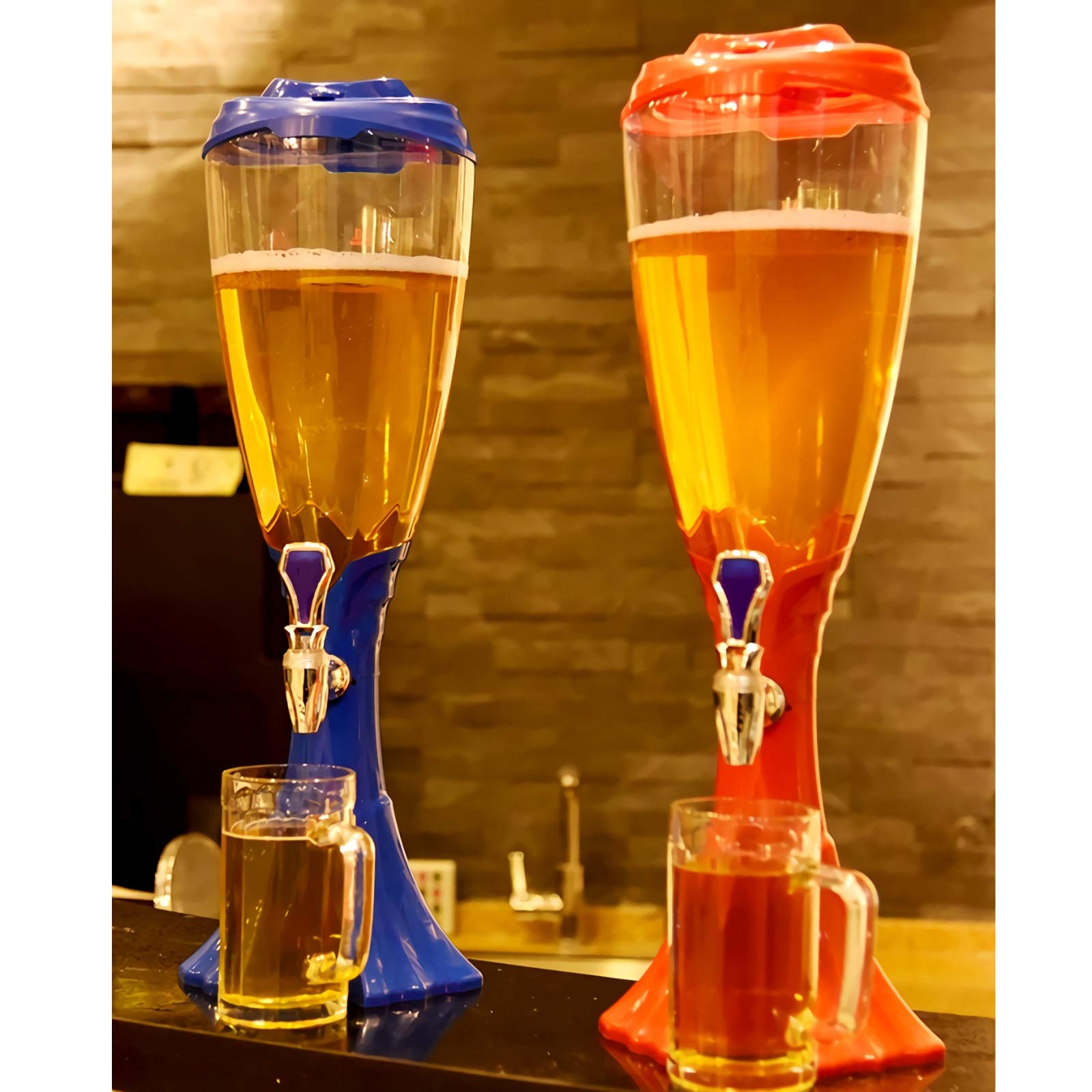 Distributeur de Bière Distributeur de boissons avec robinet, tube de glace et lumières LED, distributeur de bière 3L, lumières brillantes, tour de bière for bar Party Restaurant KTV Machine à Jus de F