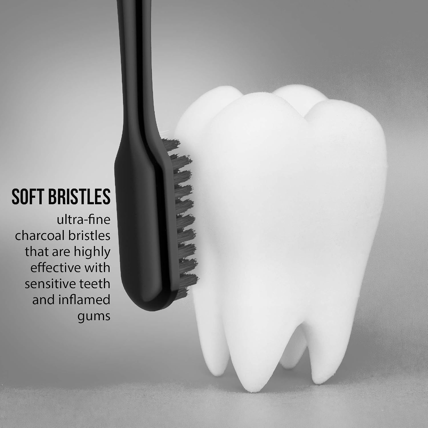 Soft Toothbrushes for Adults - Black Charcoal Toothbrush Ultra Soft for Sensitive Gums - Teeth Whitening Brush for Adults & Children [Extra Family Pack] Super Soft Tip Bristles (Colorful) image 2