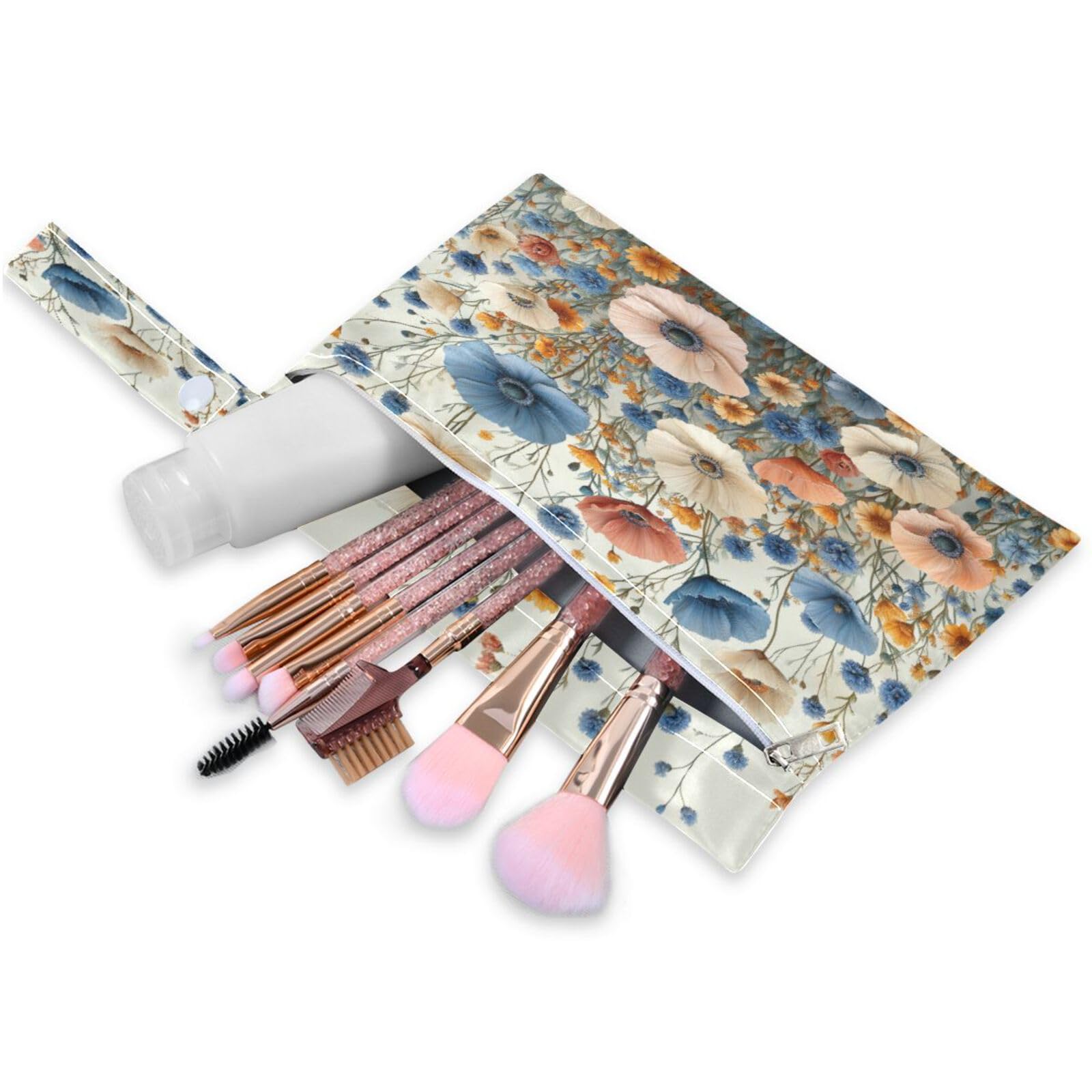 ATTX Pastel Flowers Wet Dry Bags 2-Pack - Reusable Cloth Diaper Storage for Travel, Beach & Gym | Multi-Use Waterproof Bags for Swimsuits, Baby Clothes, Sports Gear#415