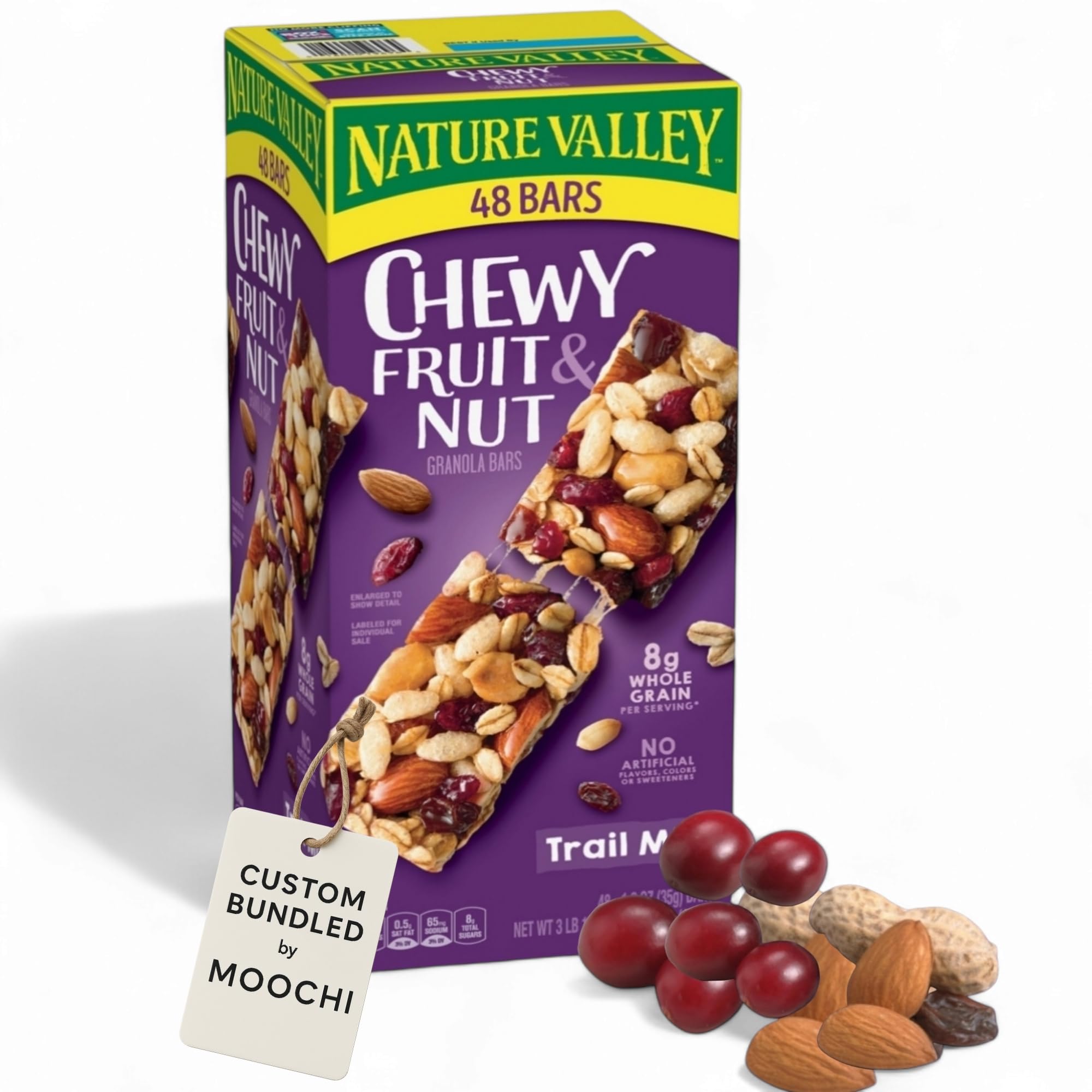 Nature- Valleys Chewy Trail Mix Fruit & Nut Granola Snack Bars 48 Count Custom Bundled by MOOCHI
