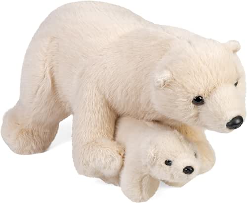 Wild Republic Mom & Baby Polar Bear Stuffed Animal -