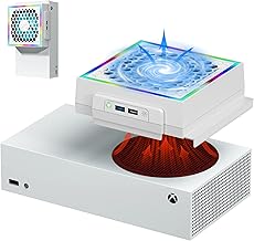 Cooling Fan for Xbox Series S with 7 RGB LED Light Modes - Fan Cooling System Accessories with 3 Adjustable Fan Speed - High Speed Side Cooler Fan with USB 3.0 Port for Xbox Series S Console