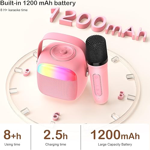 Miniatura 3 de HWWR Mini máquina de karaoke para cantar, juguetes para niñas y niños, regalo de cumpleaños para 4, 5, 6, 7, 8, 9, 10, 12 años o más, altavoz