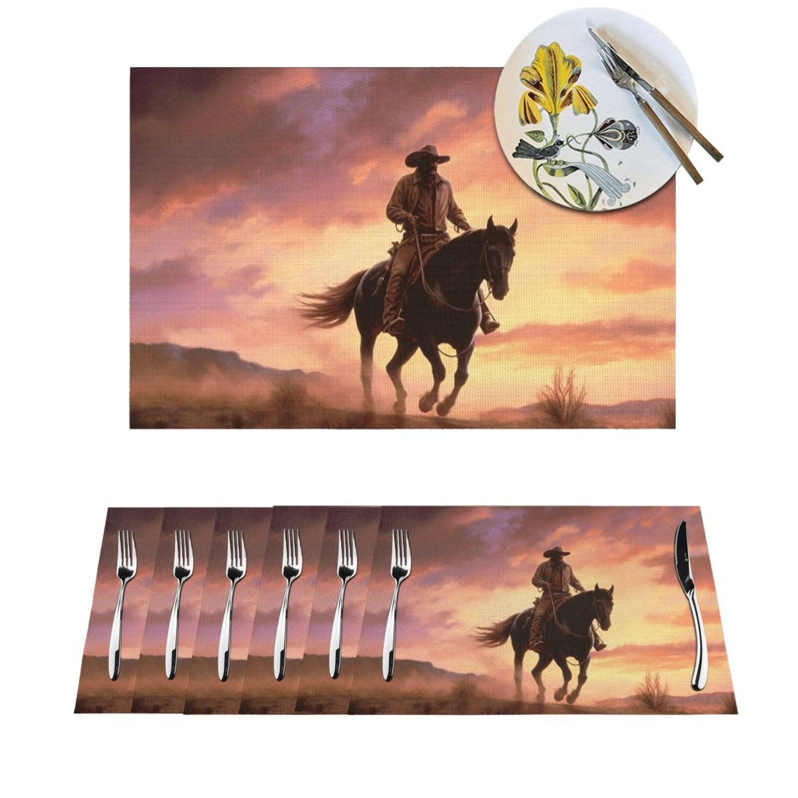 Sets de table pour intérieur et extérieur au motif cowboy