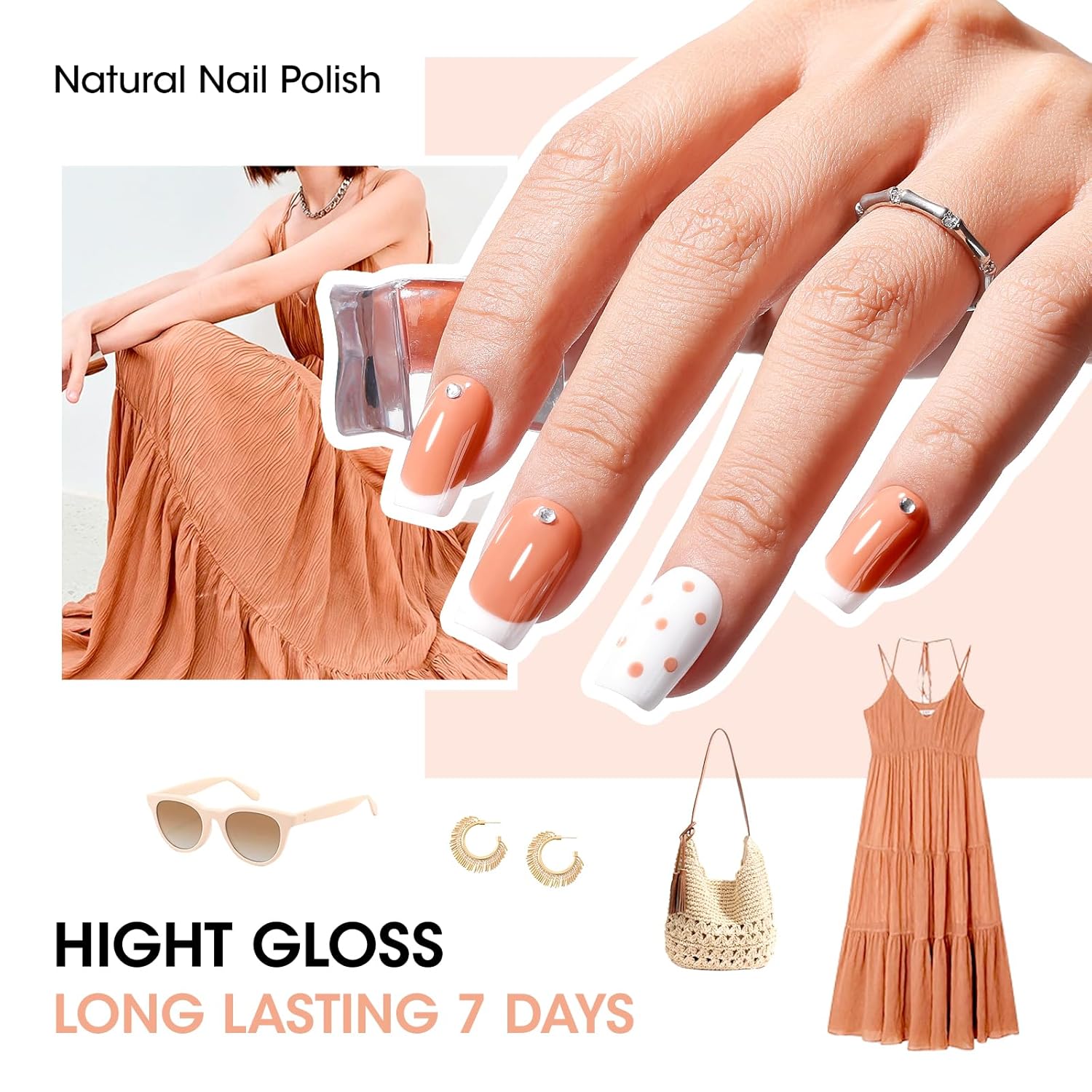 GELLEN French Manicure Nail Polish, Neutral Nude White Regular Nail Polish French Tip Set, Quick Air Dry, 10ml 12-Color Set for Finger Toe Nails Salon Home, Non UV Gel, HEMA Free, TPO Free, Non-toxic - Image 4