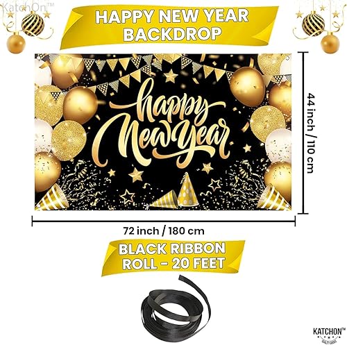 Miniatura 4 de KatchOn, Cartel XtraLarge de Feliz Año Nuevo  72 x 44 pulgadas  Decoraciones de Feliz Año Nuevo 2024  Cartel de Año Nuevo 2024 para decoraciones de