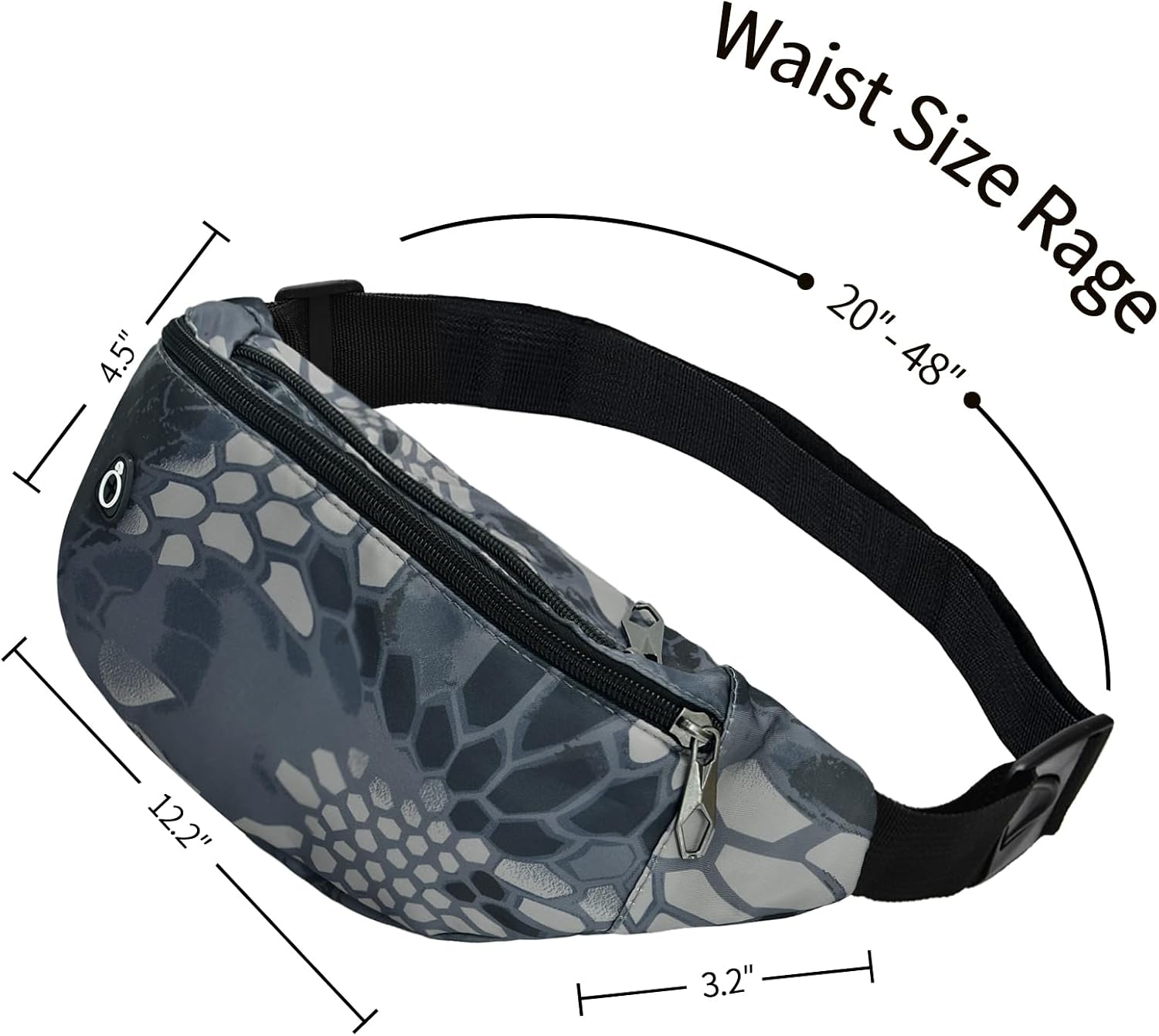 Fanny Packs for Men and Women, Water-Repellent Sports Waist Pack Bag for Travel Hiking Running Hands-free