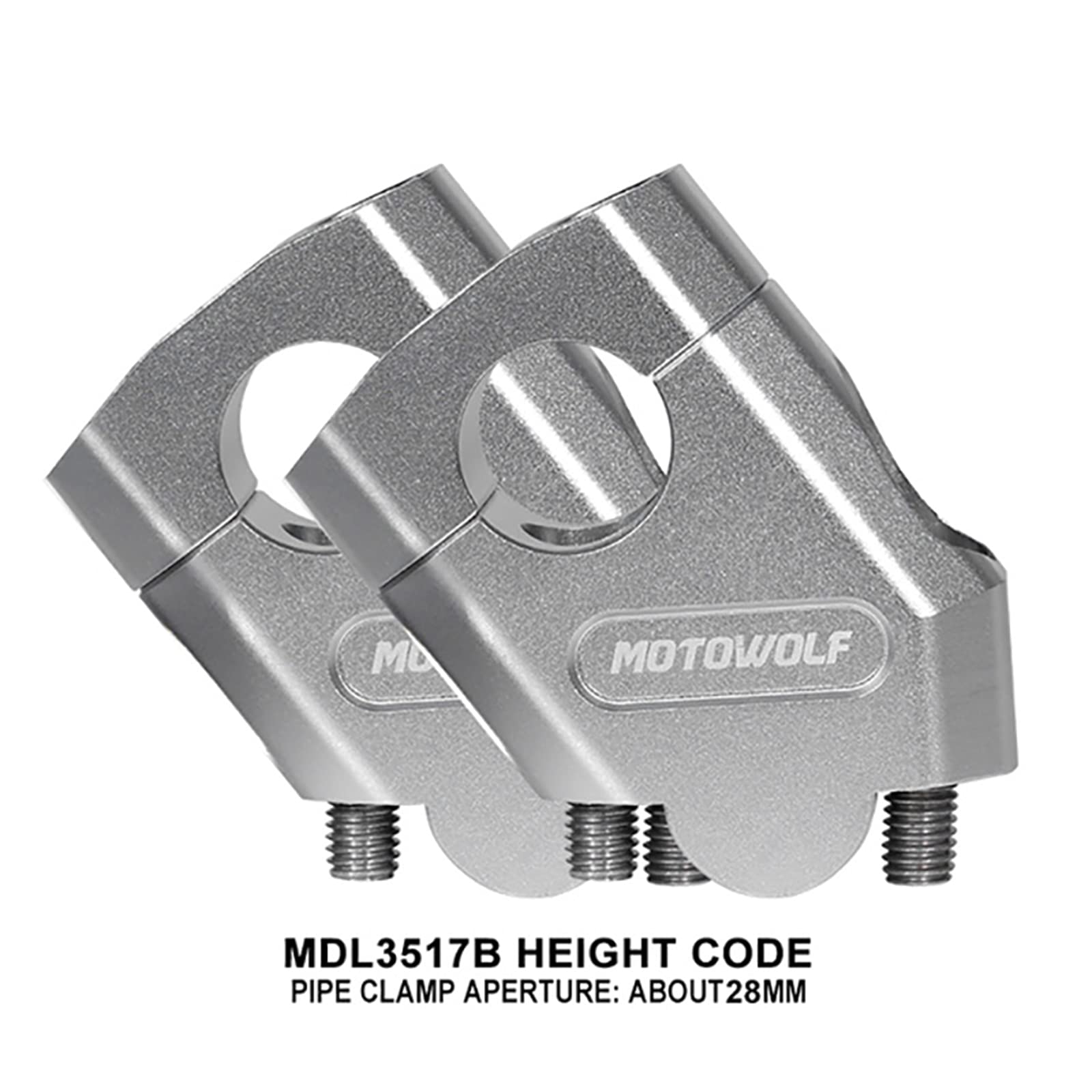 Universal Motorrad Aluminium Lenkstange Riser Bar Mount Bracket Silber 28 mm