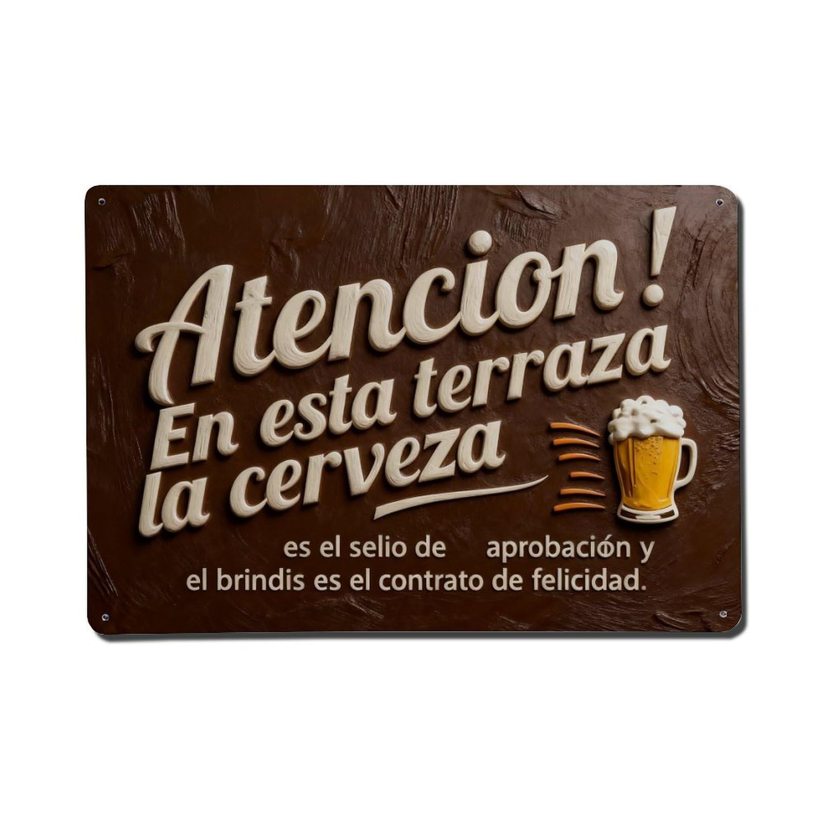 Attention On This Terrace The Beer Vintage Metal Tin Sign Retro Wall Decor, Bar Garage Cafe Kitchen Home Wall Art Poster Decoration 8x12inches