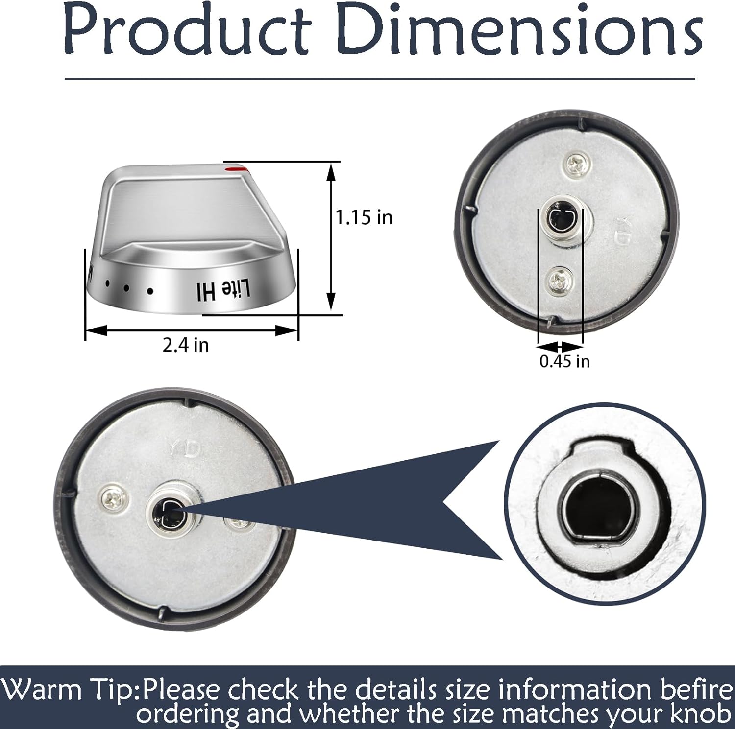 DG64-00473B Stove Knobs Replacements,Stove Knobs Compatible with Samsung Stainless Steel Gas Range,for NX58F5700WS NX58K7850SS NX58H5600SS NX58J7750SS NX58H5650WS (Black)