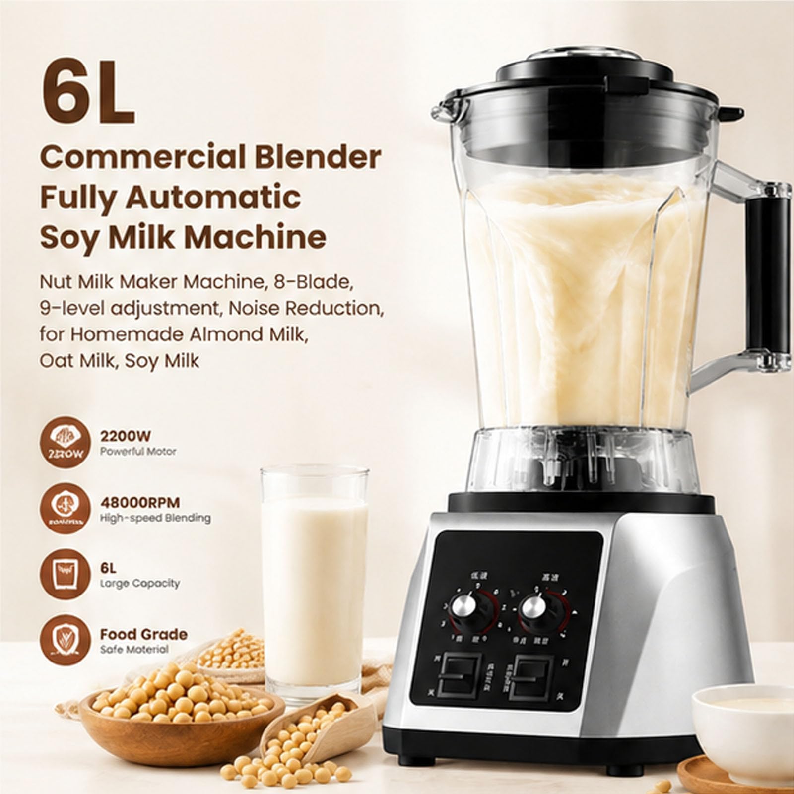 6L Frullatore professionale completamente automatico per latte di soia