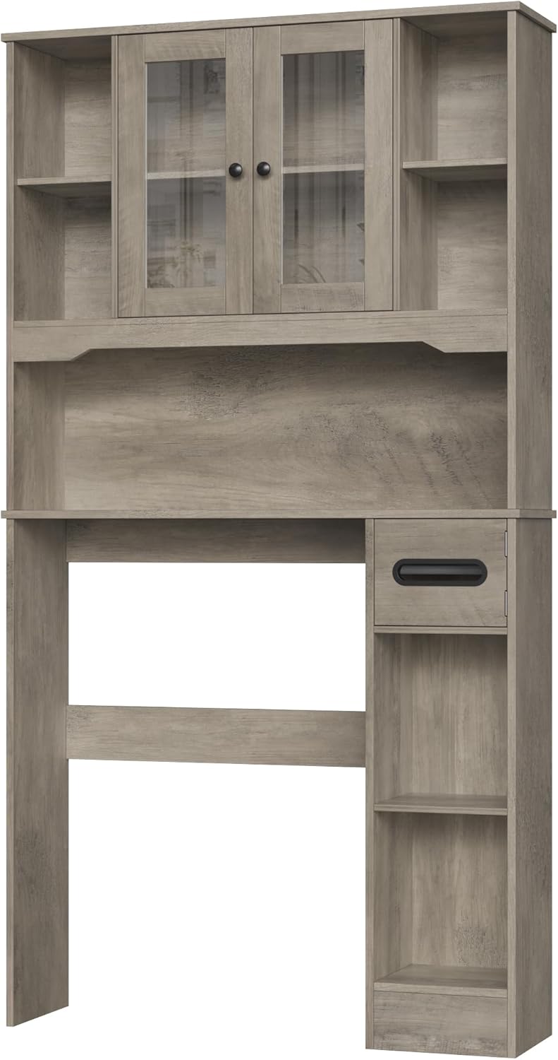 FACBOTALL Over The Toilet Storage Cabinet with detailed dimensions