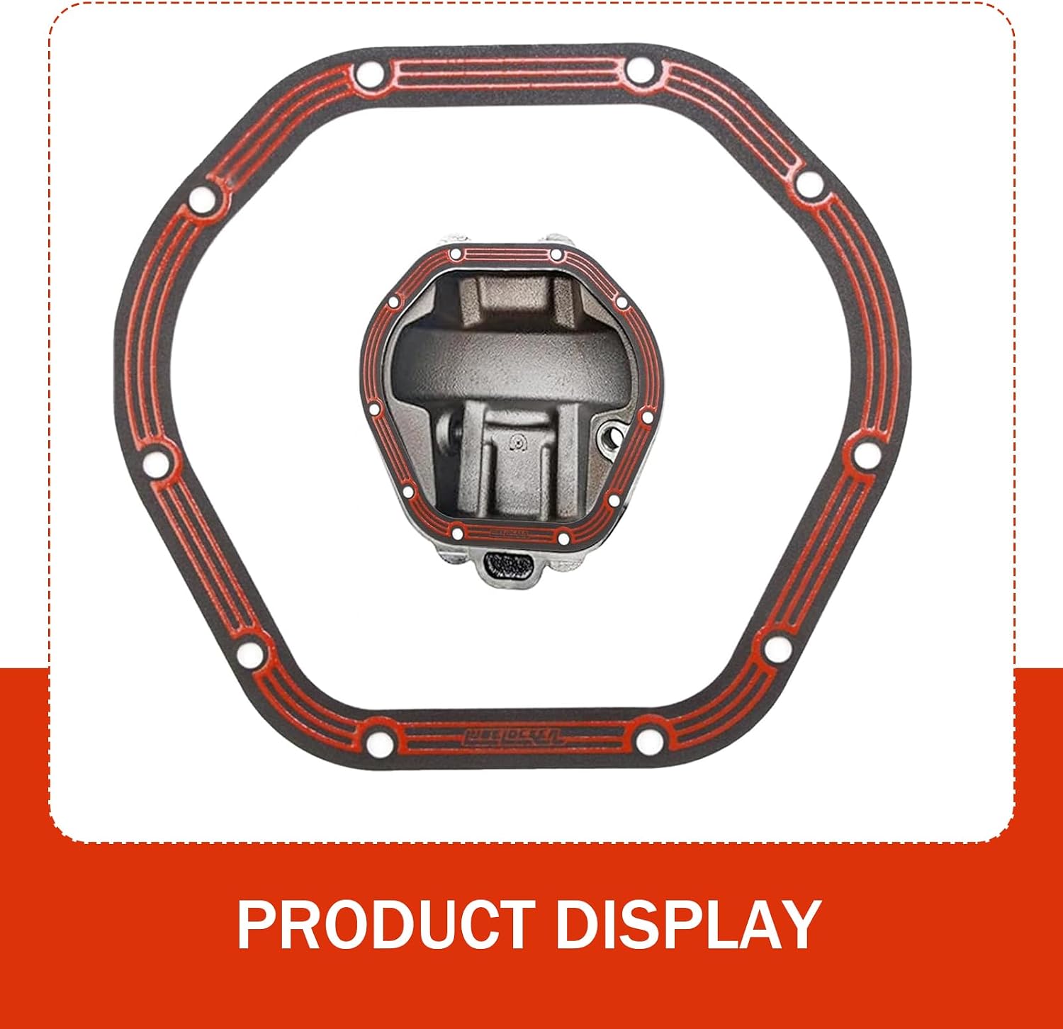 leechio 1 PC Differential Cover Gasket, Drivetrain Sealing Lube Locker Cover, Differential Gasket Replace Part OE#DLLR-D044, Compatible with JEEP FORD GMC Axle Dana 60 50 70(Red)