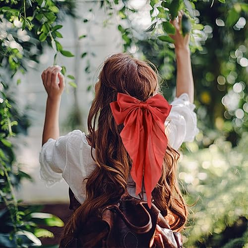 Miniatura 6 de Pinza para el pelo con lazo de satén vintage para mujer, pinza de pelo de cola larga, accesorios para el cabello para mujer, horquilla con lazo