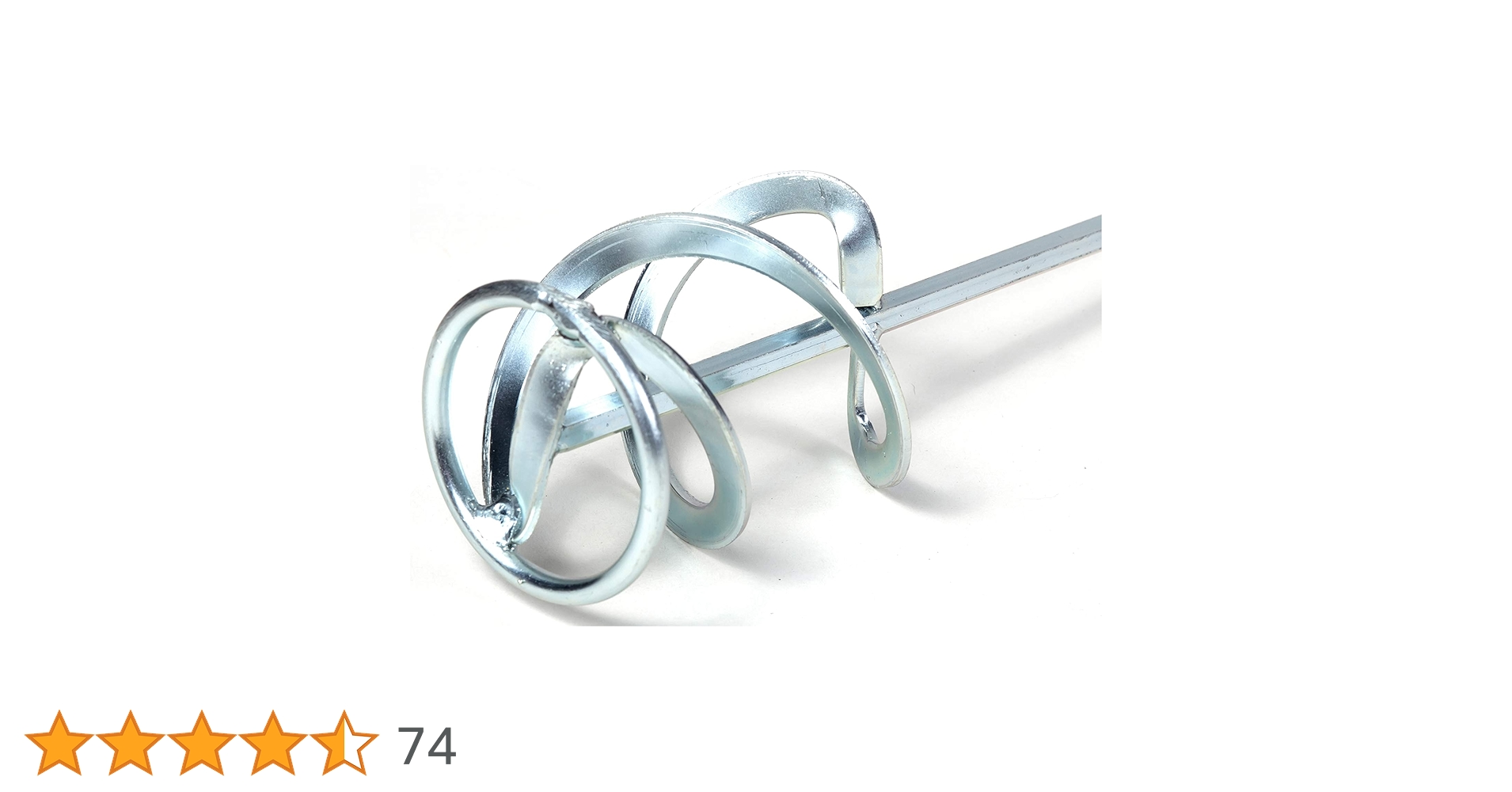 Toolty Helix Mixing Paddle 70 X 400 X 8mm - HEX - Galvanized