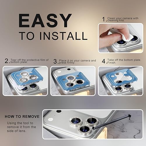 Miniatura 215 de Choiche Protector de lente de cámara compatible con iPhone 14 Pro/iPhone 14 Pro Max, protector de pantalla de vidrio templado 9H, accesorios