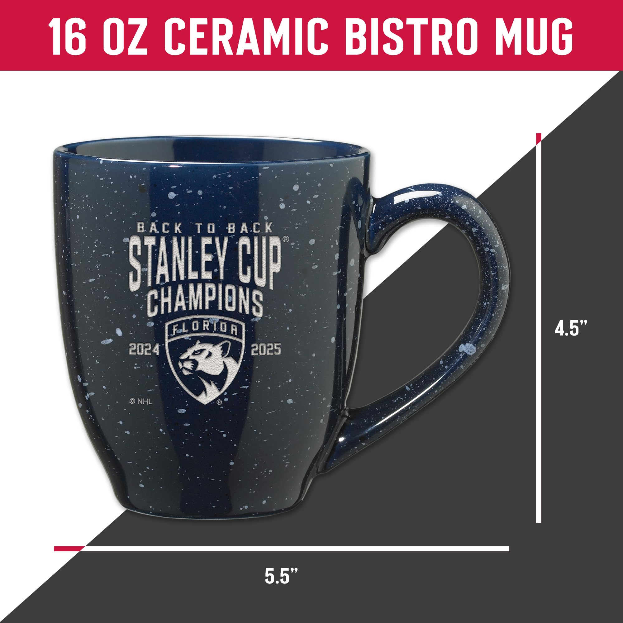 Amazon.com: Greater Distance NHL Hockey Florida Panthers Back To Back Stanley  Cup Champions 2025 Personalized 16-oz Navy Blue Laser Engraved Speckled Ceramic  Coffee Mug : Sports & Outdoors