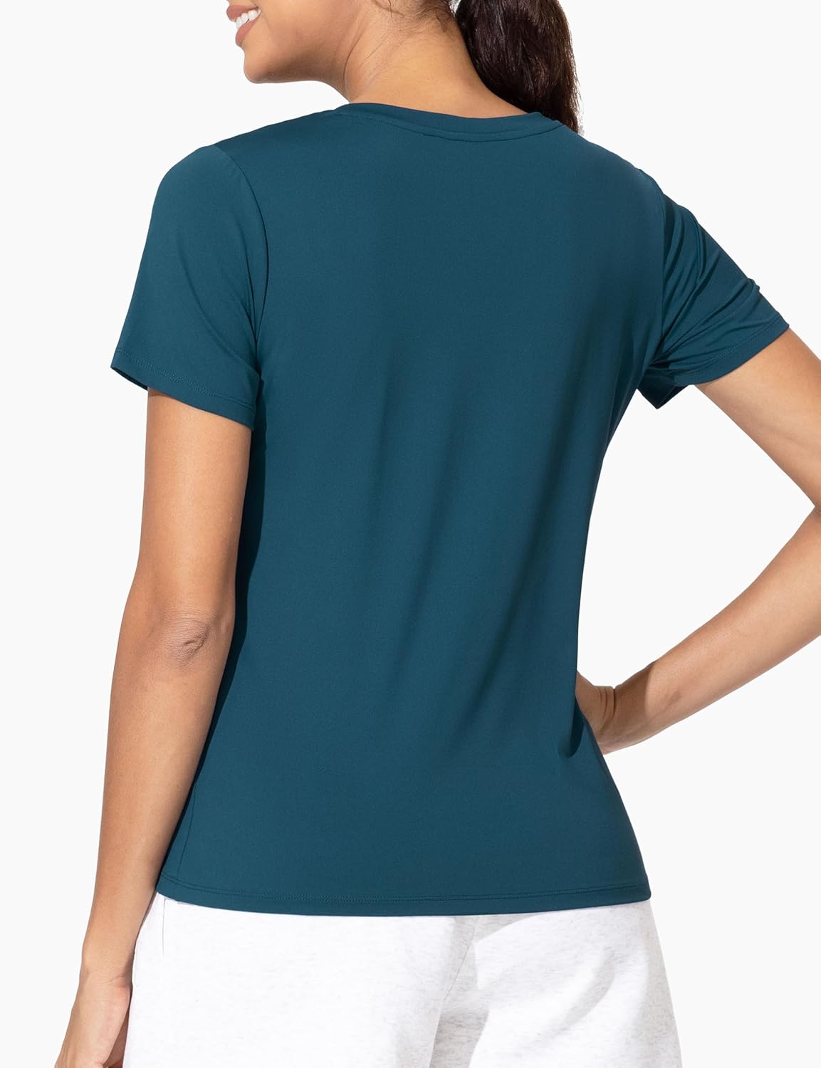 THE GYM PEOPLE Women's V-Neck Workout Shirts Short Sleeve Breathable Basic Yoga Athletic T-Shirts - Image 3