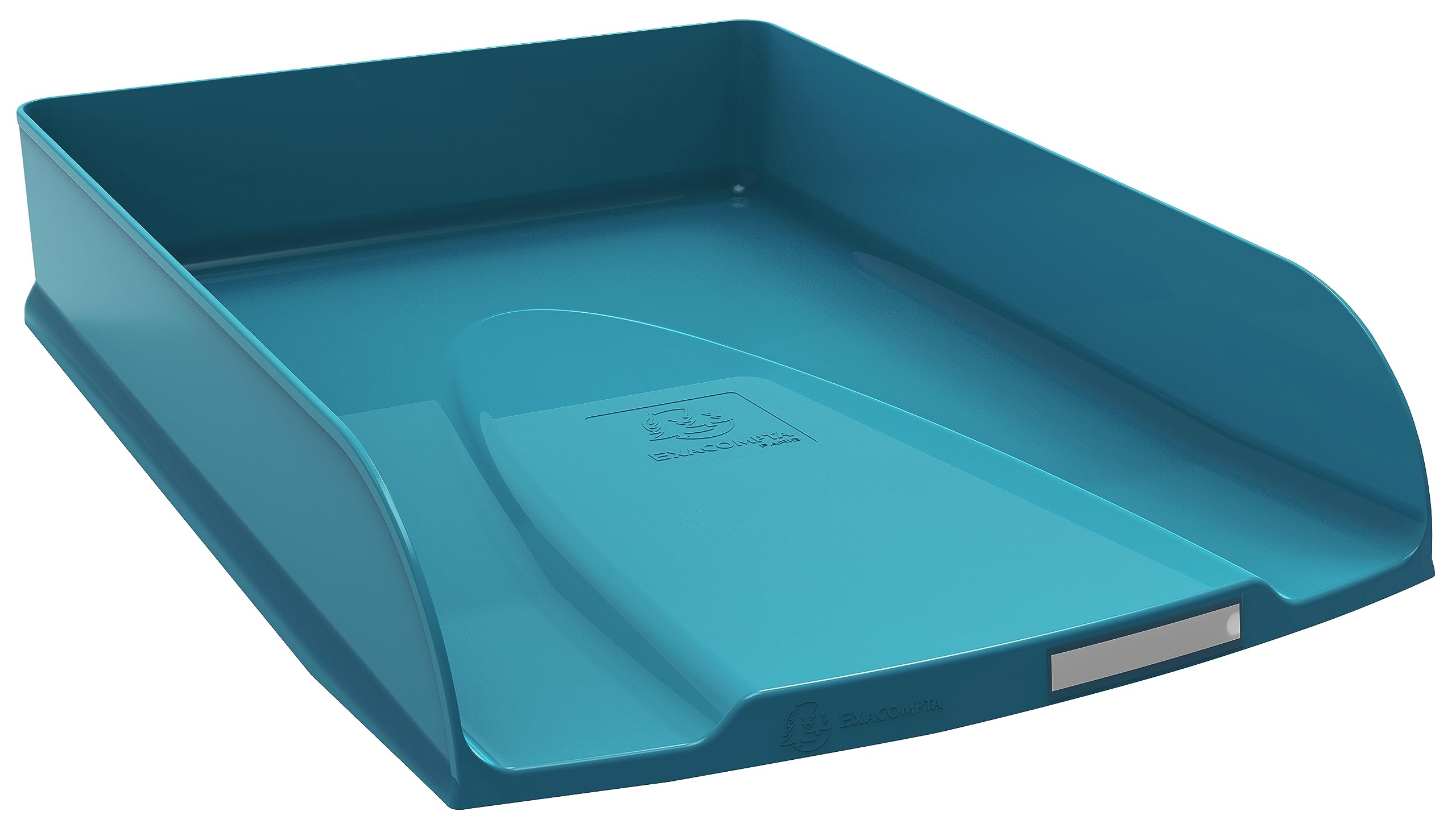 Exacompta - Ref 11128D - 1 Letter Tray Combo STYLI NeoDeco - for documents in A4+ Format - Size 34 x 25 x 6.5 cm - Label Holder - Holds 500 Sheets - Colour Duck Blue