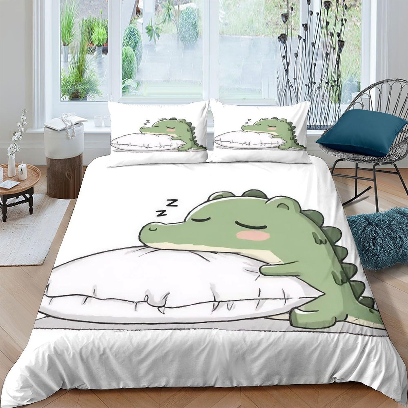 Ctjqhvkz Style-3 3D Printed Sleeping Dinosaur Fitted Sheet Microfiber Soft Cartoon Bed Cover For Bedroom Dorm Mattress Decor Single（135X200cm）