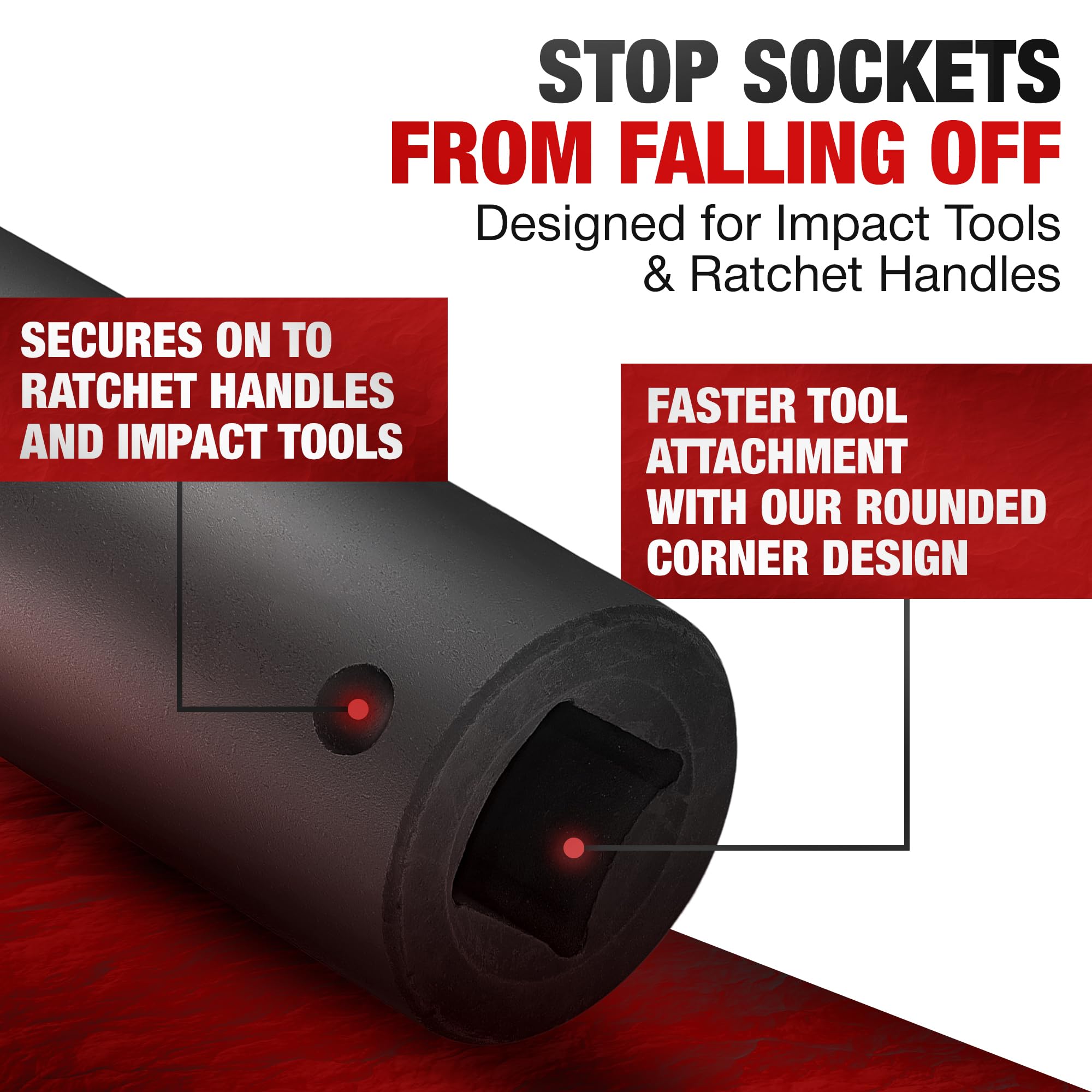 TIGHTSPOT 1/2 Inch Drive - 20 mm Deep Impact Socket with Anti-Rounding 6 Point Design, Heat-Treated CRV Steel, Metric - 5