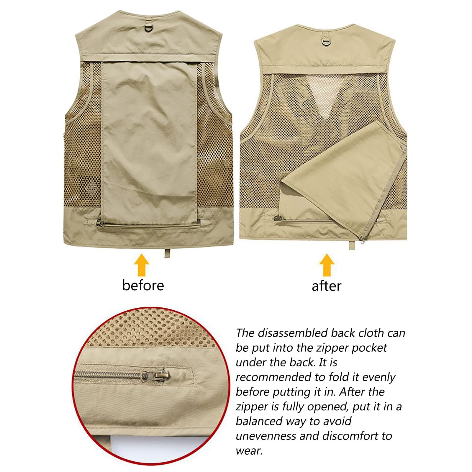 Chaleco de Pesca Hombre Verano Secado Rápido Respirable Multi-Bolsillos Chaleco para Fotografía Caza Alpinismo(Size:4XL,Color:Azul)