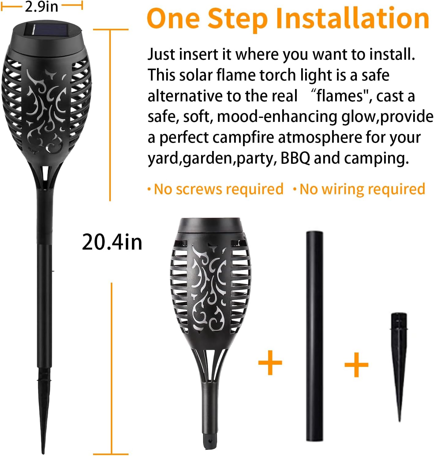 Swingers Solar Lights Outdoor,Solar Torch Lights with Flickering Flame,Waterproof Outdoor Garden Lights for Outside Patio Pathway Yard Decorations(8, Yellow)