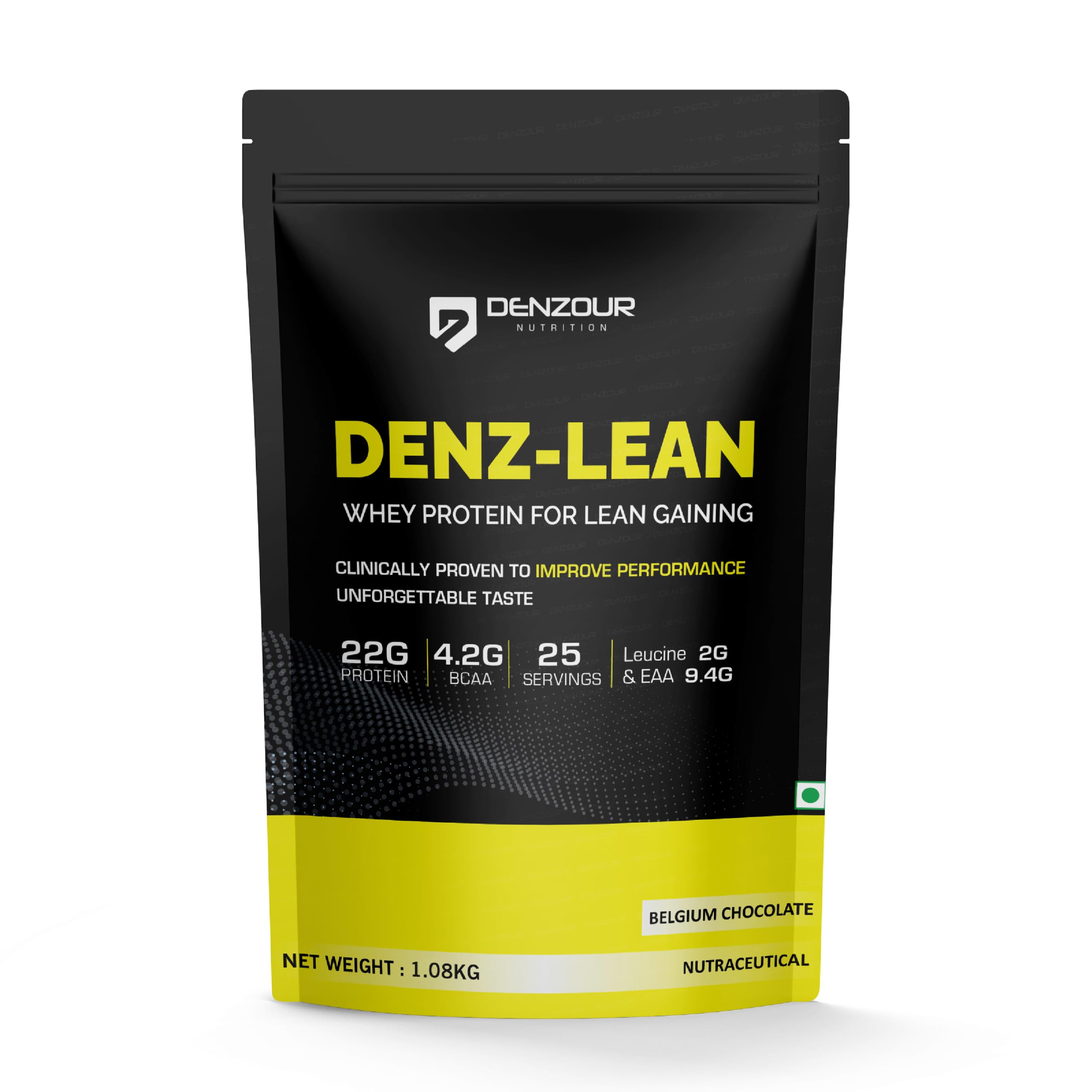 DENZOUR NUTRITION Denz-Lean Whey Protein - Belgium Chocolate, 1Kg (25 Servings) | For Lean Muscle Gains | 22g Protein, 5g BCAA | 11.75g EAA & 2.4g Leucine Faster Muscle Recovery & Improved Strength-image-29