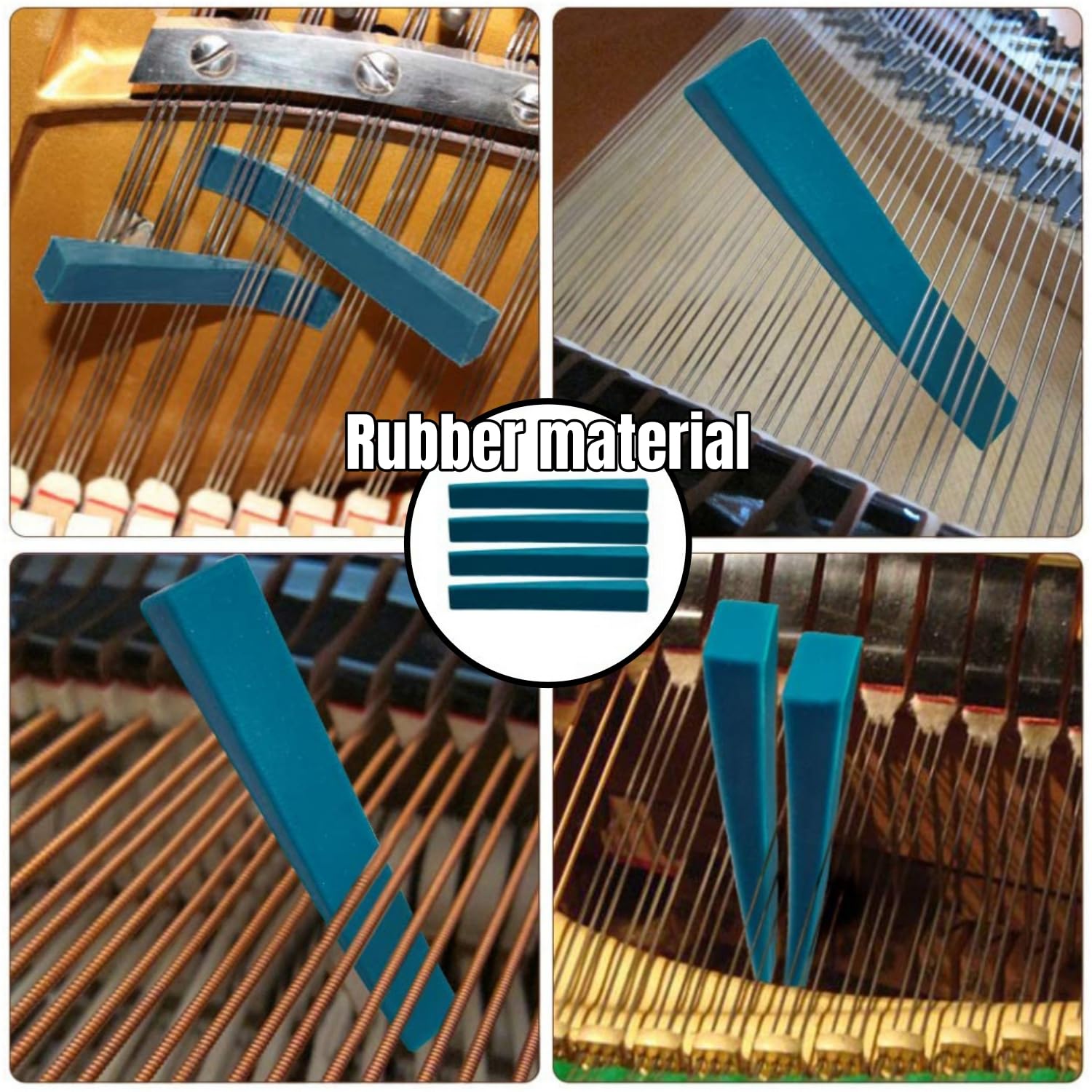 Conjunto de Afinación de Piano, Kit de Afinación para Piano, Kit de Afinación de Piano Profesional, 1 Banda Vocal + 1 L Martillo de Ajuste de Forma + 4 Amortiguador + 2 Amortiguador con Asas