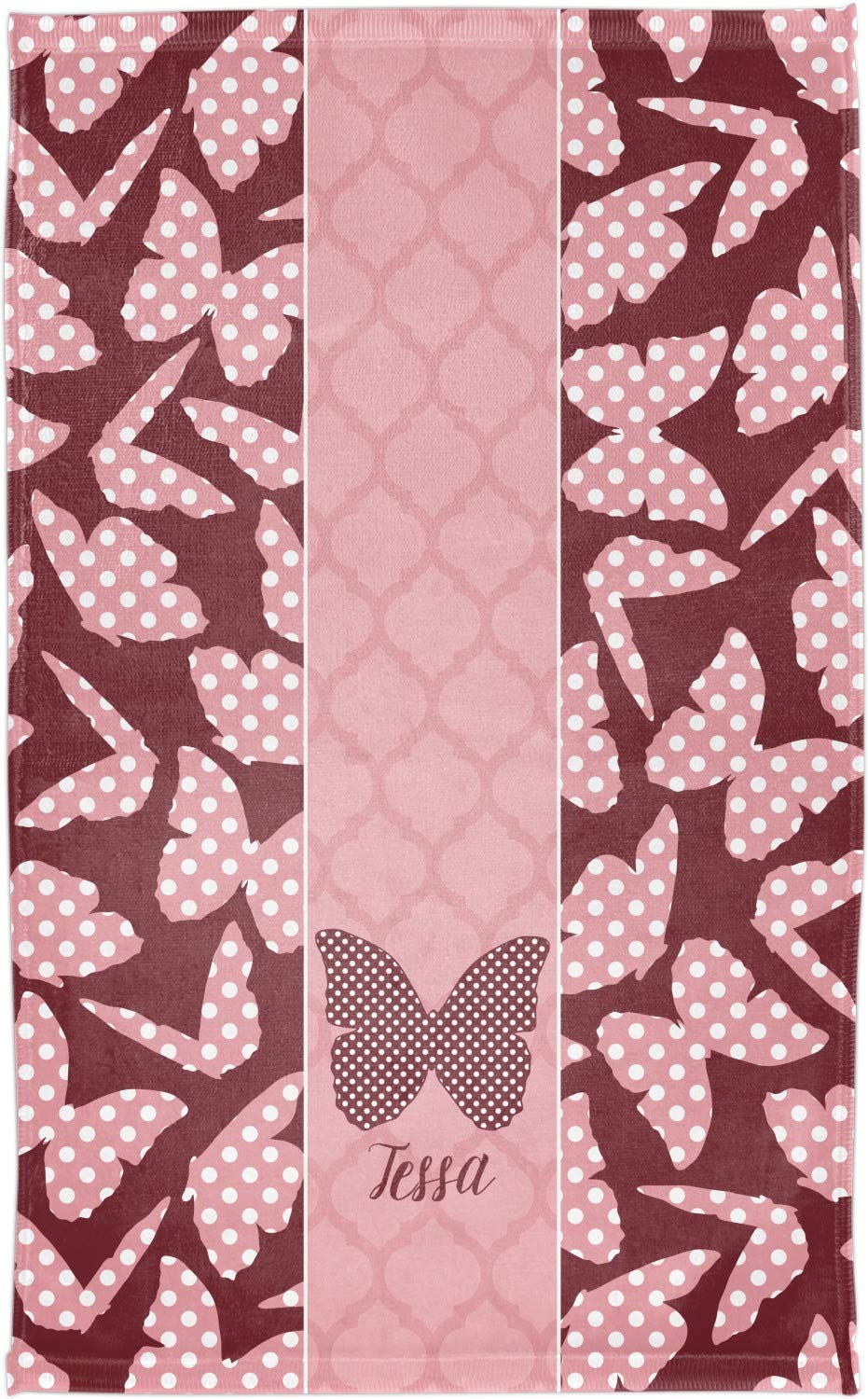 YouCustomizeIt Personalized Polka Dot Butterfly Finger Tip Towel - Full Print