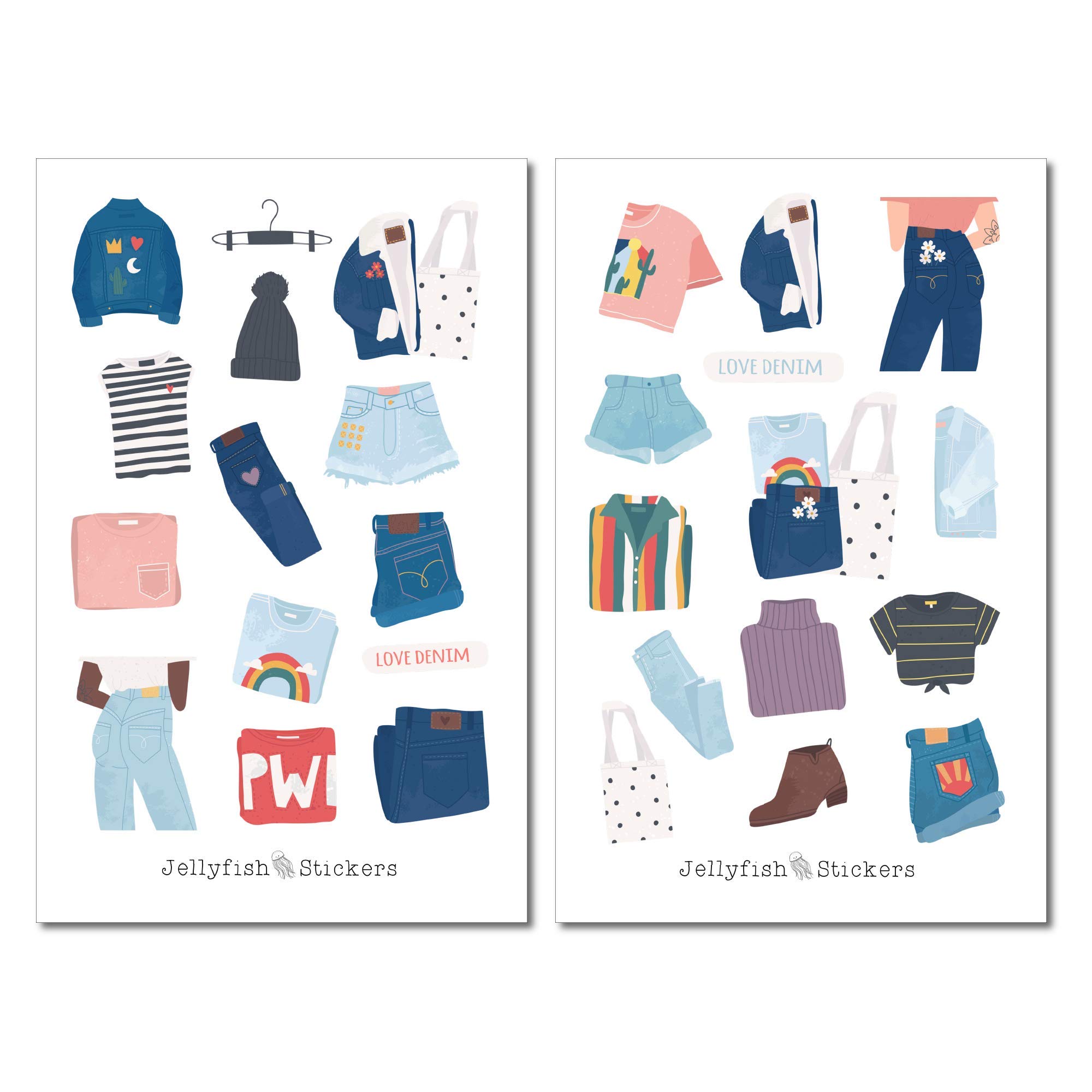 Mädchen Mit Blumen Sticker Set – 2 Bögen, 180 X 110 Mm, Mattes Papier, Für Journal, Planer, Kleidung