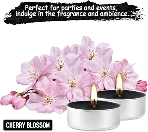 Miniatura 4 de Velas aromáticas de 4 horas, paquete de 100 velas votivas de flor de cerezo para el hogar, velas aromáticas para restaurante, cena, bodas, baby