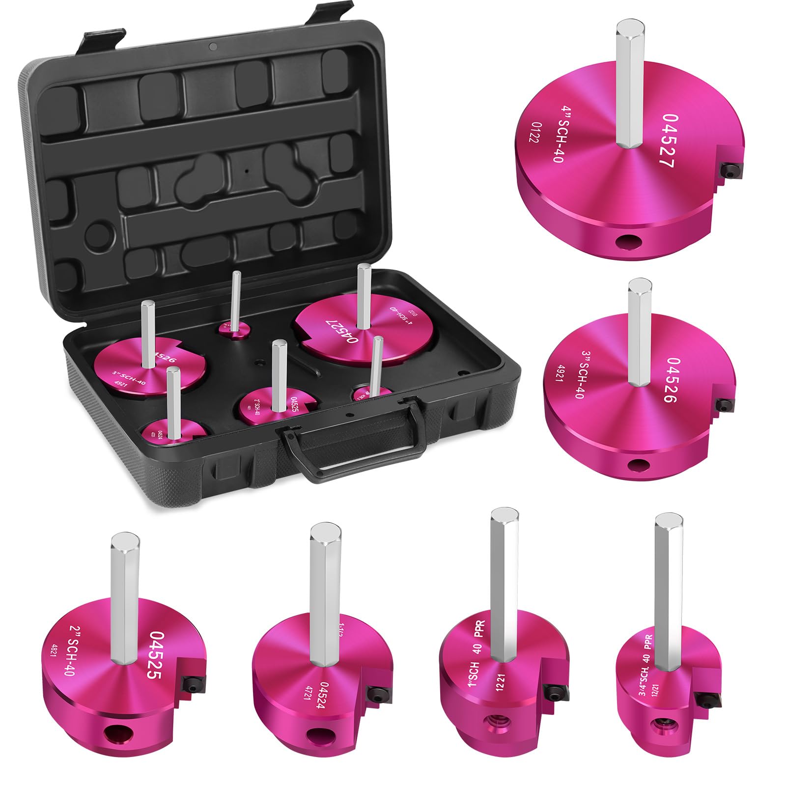 Kit Alésoir Pour Tuyaux PVC 9 Pièces - En Aluminium, Taille 0.5 à 4 Pouces, Idéal Pour Bricolage Plomberie