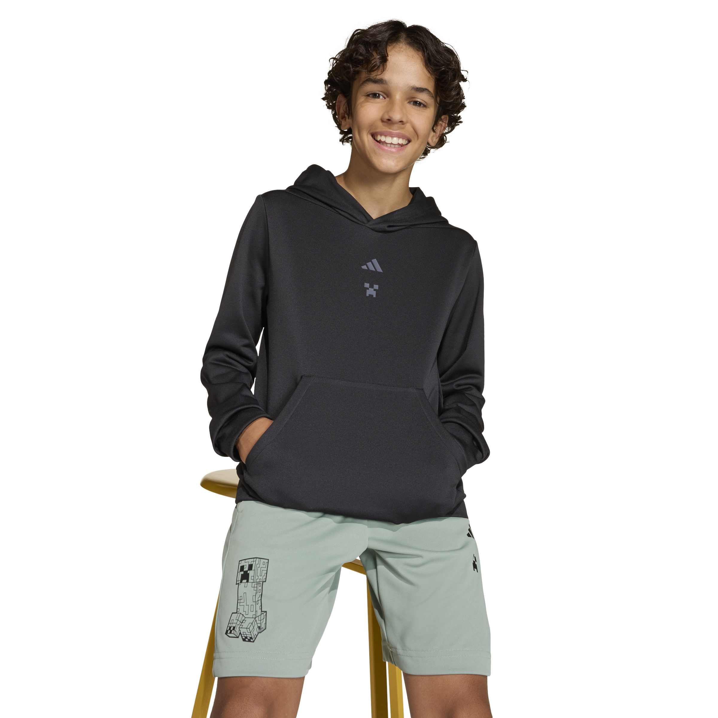 adidas Minecraft Training Hoodie Felpa con Cappuccio Unisex - Bambini e Ragazzi