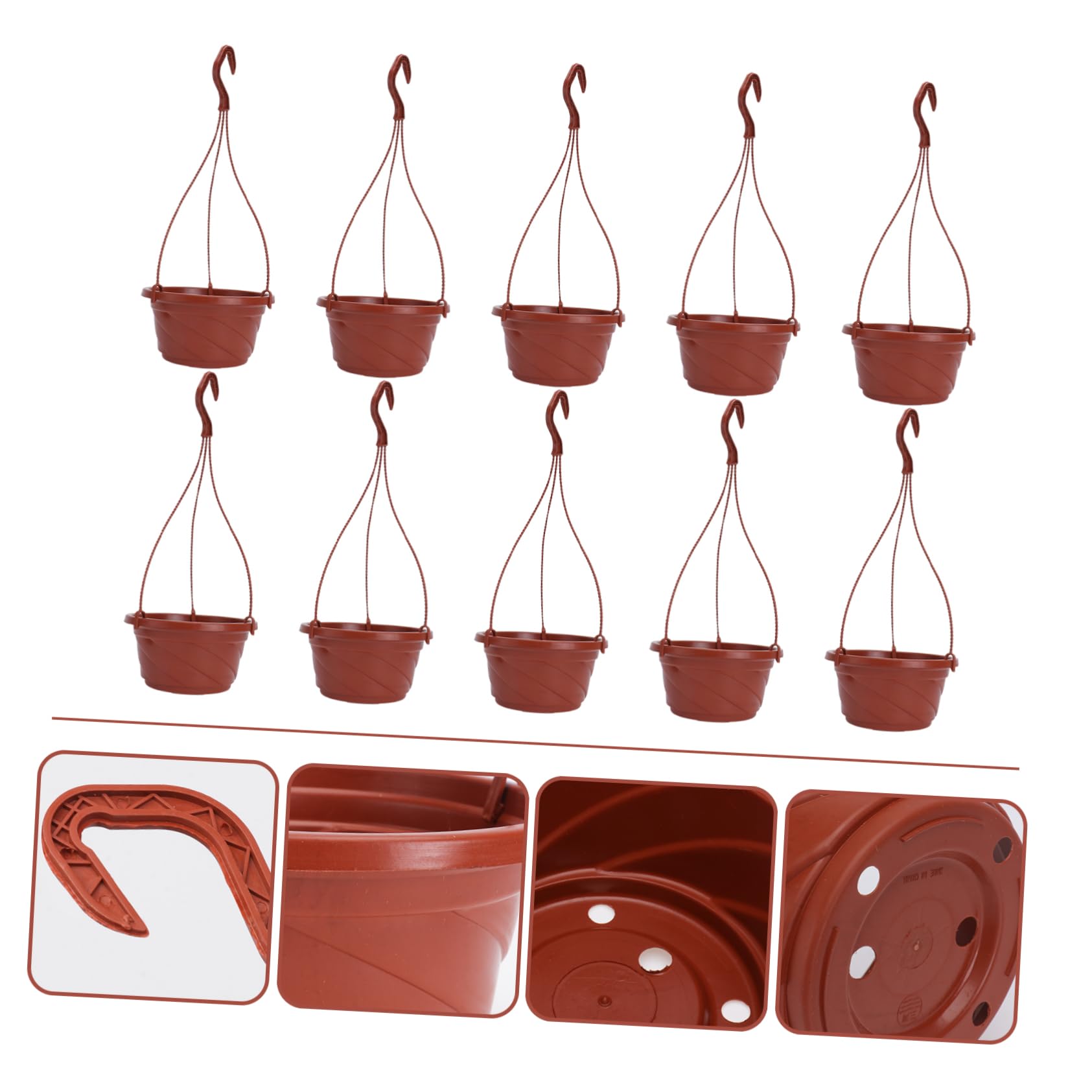 Hängeampel Outdoor Kunststoff 10 Stück Hängende Blumentöpfe mit Praktischer Aufhängung für Sukkulenten und Gräser im Einfachen Stil Balkon und Terrasse