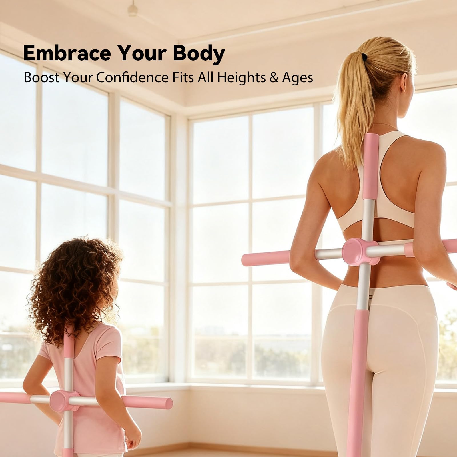 Yoga Stange Haltungskorrektur, Anti-Buckel Yoga Stick für Rücken & Nacken, Haltungskorrektor Y-oga Cross Stick, Rückenschmerzlinderung für Männer und Frauen (Green)