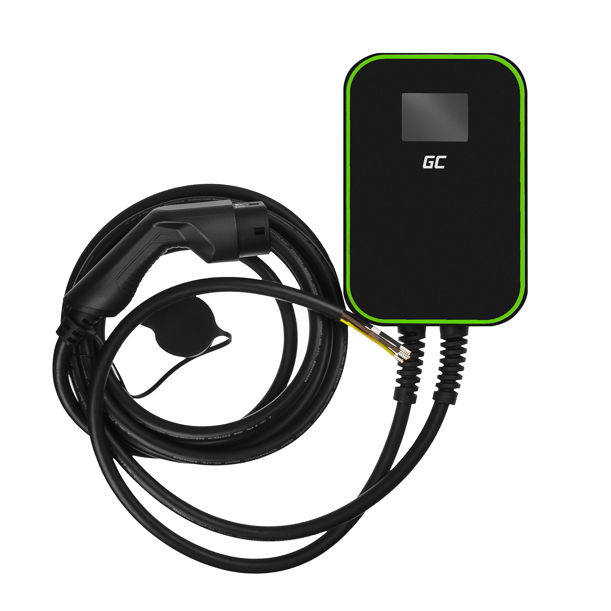 Green Cell GC PowerBox Wallbox 22kW Tipo 2 Caricabatterie per Auto Elettriche EV PHEV Cavo 6m Display LCD Compatibile con Tutti i Veicoli Elettrici Model 3/S/X/Y, 500e, e-208, ID.3, ID.4, i3, EV6, ZOE