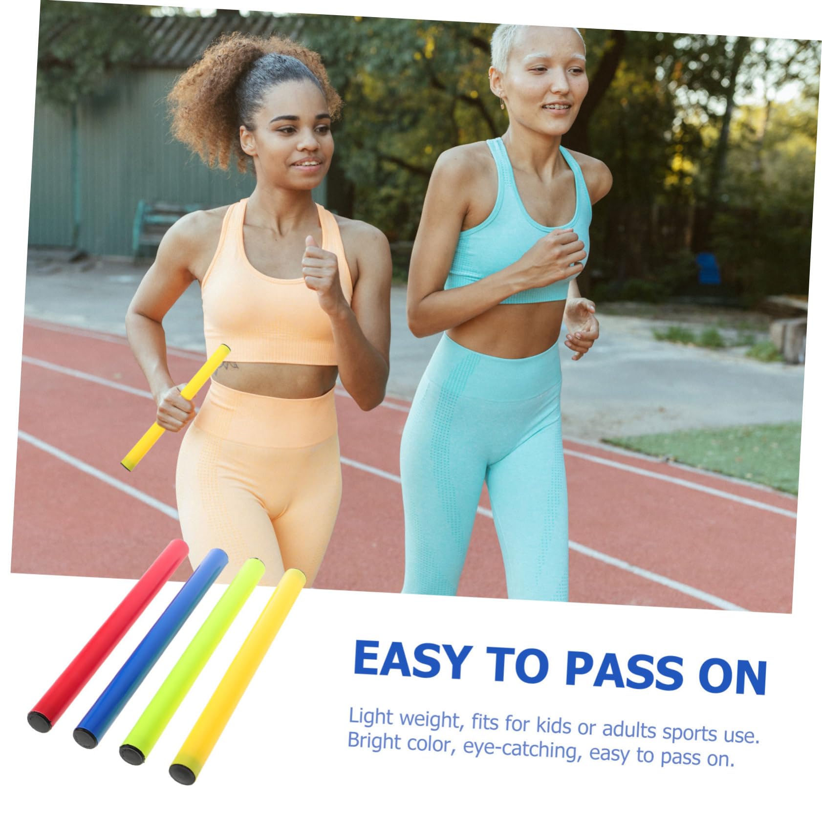WOONEKY Bastoni per Staffetta di Atletica Leggera 4 Pezzi in Plastica 2,8 Cm Testimone Staffetta Colorato per Gare e Competizioni per Ragazzo Ragazza e Adulti Colore Casuale