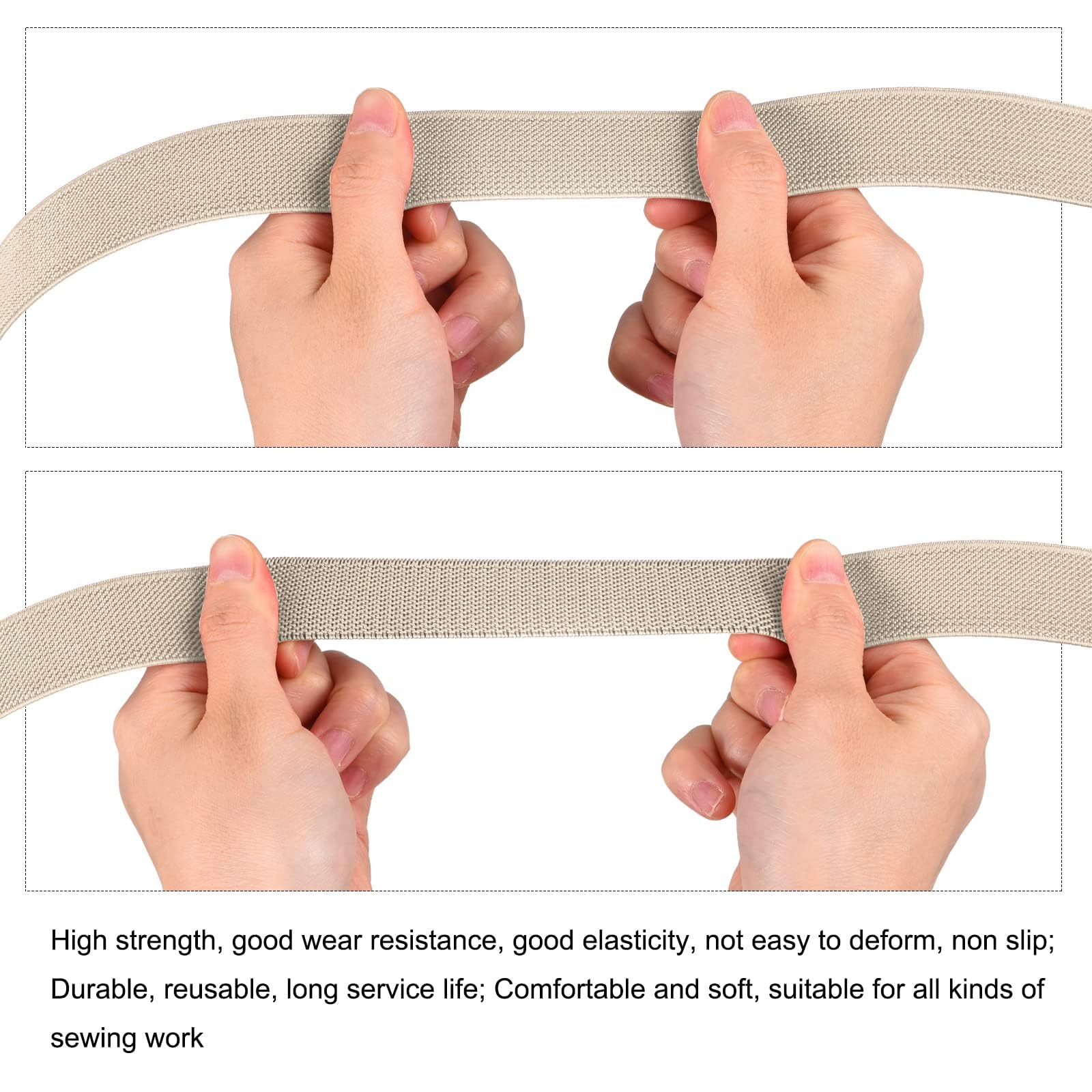 TA-VIGOR 50mm Twill Wide Elastic Band, 2 inch 2 Yard Double-Side Woven Elastic Bands Knit - Image 4