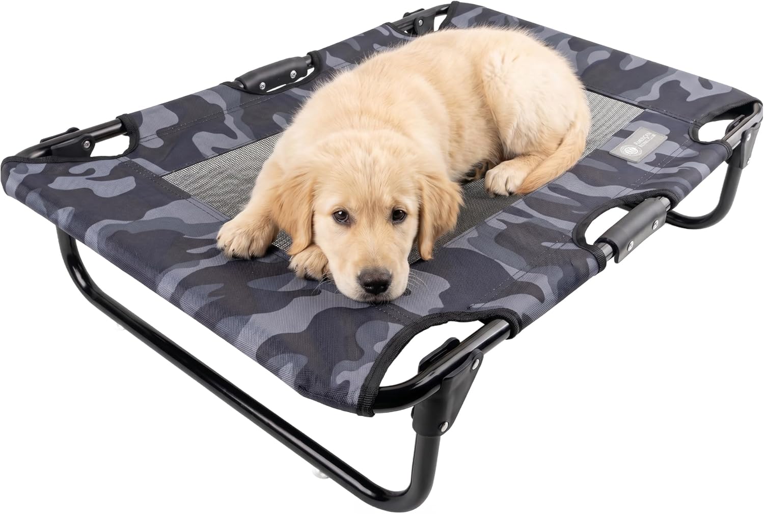 AKC Foldable Elevated Dog Bed with Mesh Cooling Center, Portable Raised Pet Cot for Indoor & Outdoor Use, No Assembly, Small & Large