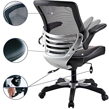 Amazon.com: Modway Edge Mesh Back and White Vinyl Seat