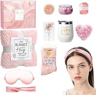 Kit De Autocuidado Para Mujeres,Kit De Spa De Autocuidado Para Mujeres - Caja De Bienestar Con Manta De Franela Para Mamá Su Amiga Hermana Esposa