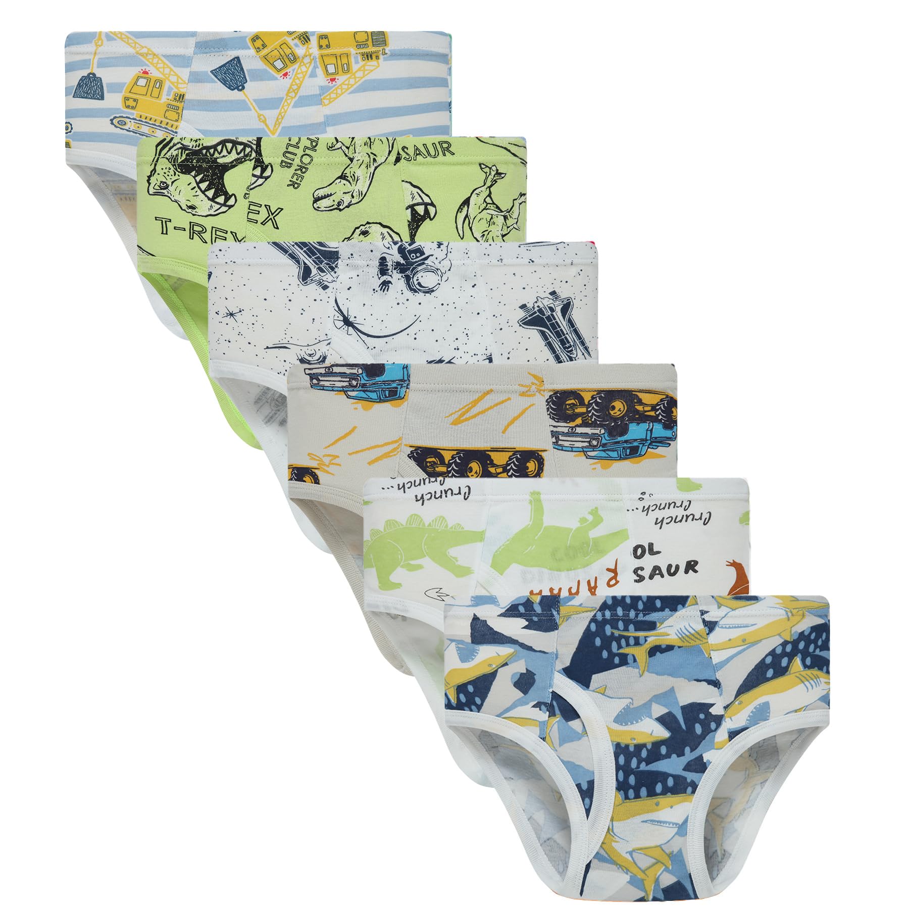 Boboking 100 Cotton Little Boys Briefs Soft Dinosaur Truck Toddler Underwear