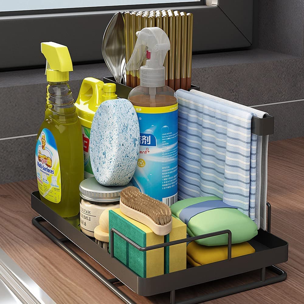 Organizzatore Lavello Cucina | Portaspugne Con Vassoio Scarico Automatico - Foto 2