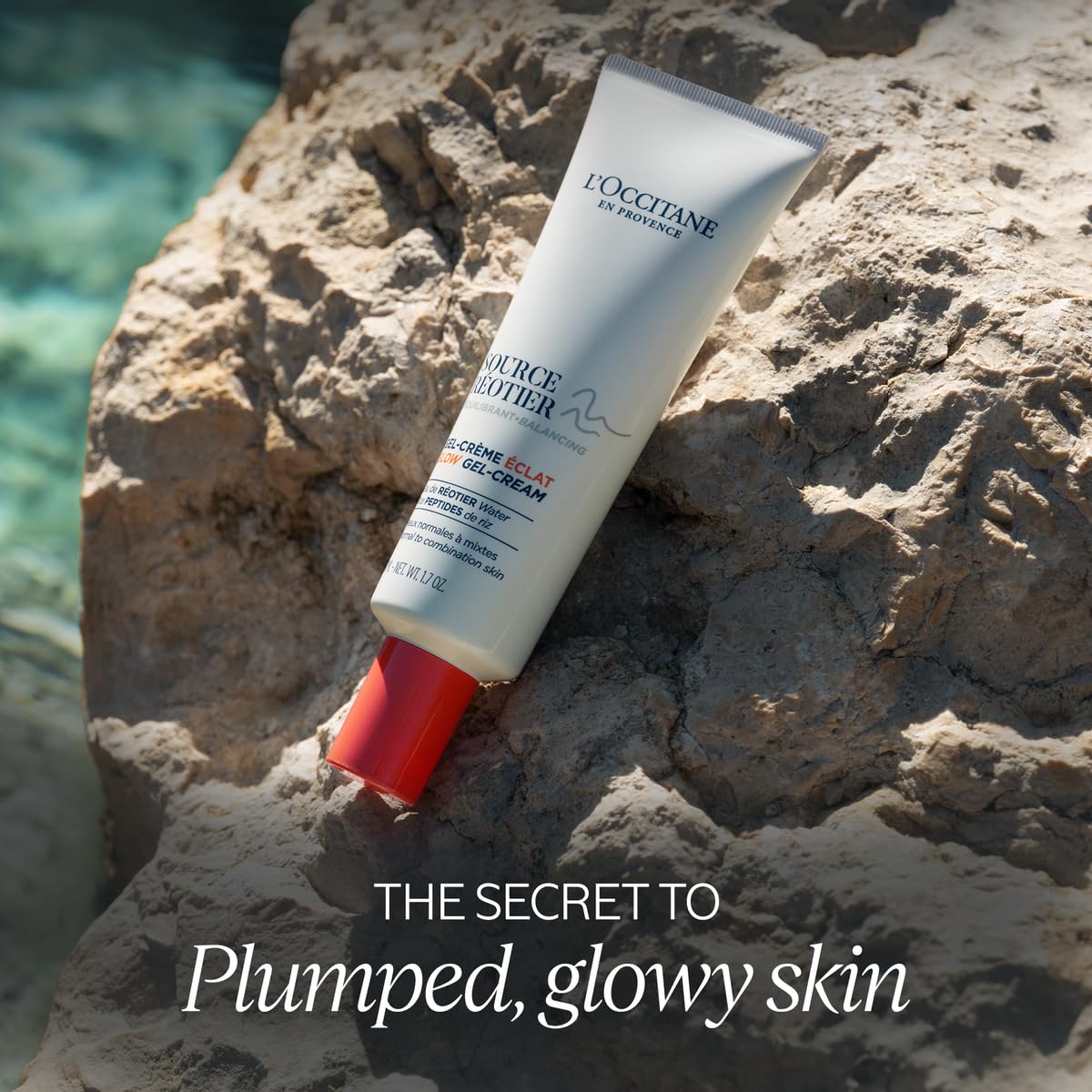 L'OCCITANE Source Reotier Glow Gel-Cream: Visibly Plump Skin, Dewy Finish, For Normal to Combination Skin, 1.7 Oz