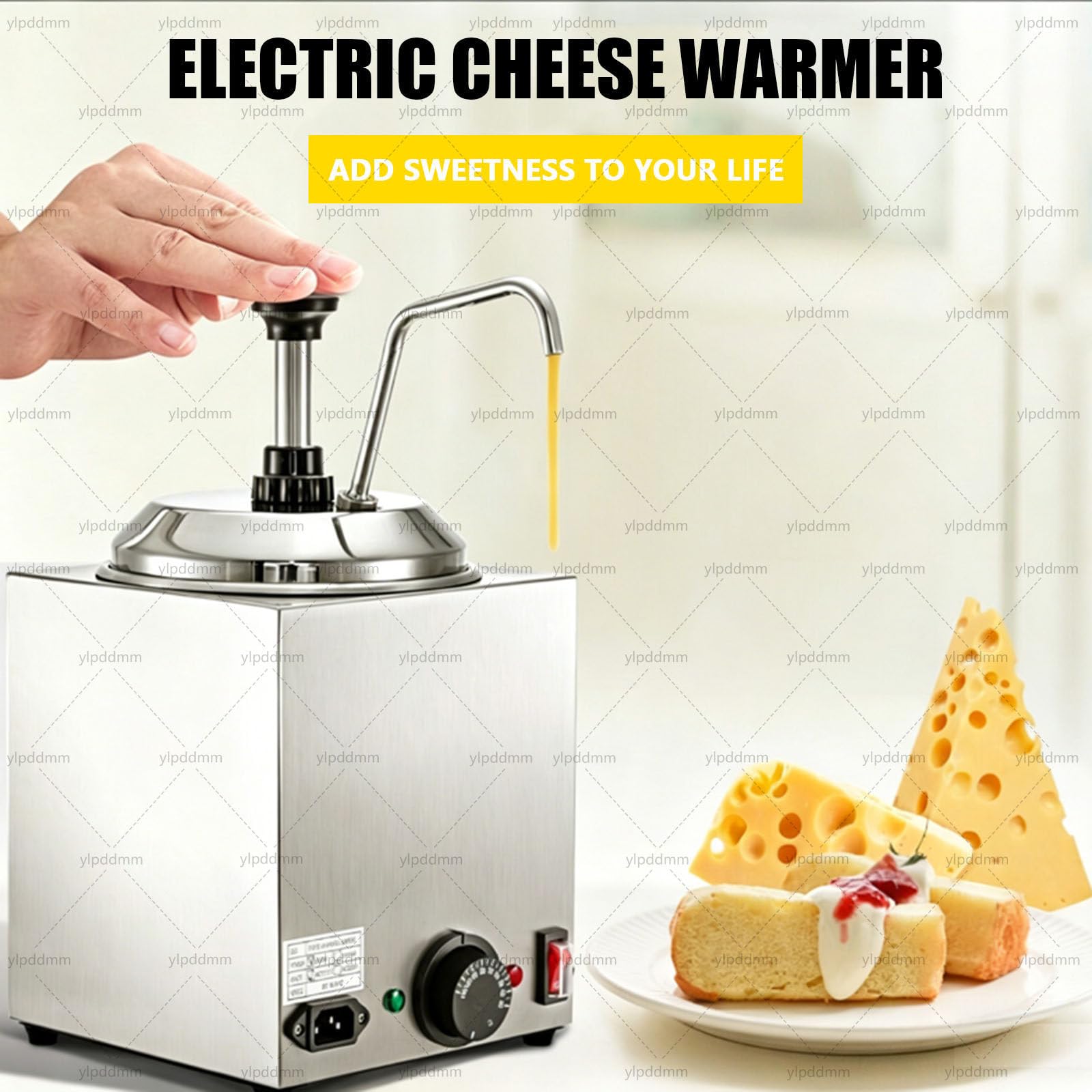 Calentador de salsas, Fudge eléctrico,Dispensador de chocolate con bomba | calentador de queso nacho de 2.5L,Para queso y chocolate,para cafés, snack bar y restaurantes para almacenar salsas