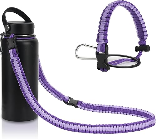 Wongeto Correa de hombro con mango de paracaídas compatible con Hydro Flask correa de botellas de agua de boca ancha